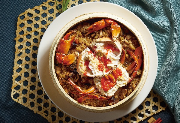 Steamed Roe Crab on Glutinous Rice